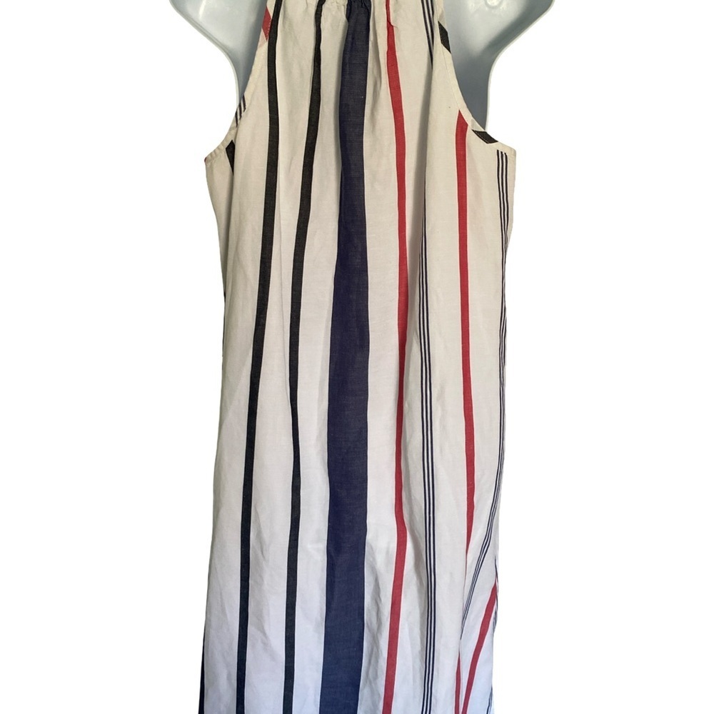 Tommy Bahama Striped Linen Sleeveless Dress - M navy white red , linen blend - Picture 4 of 5